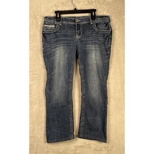 Y2K Amethyst Jeans Womens 16 Vintage Bootcut Embroidered Blue Denim Retro 2000s